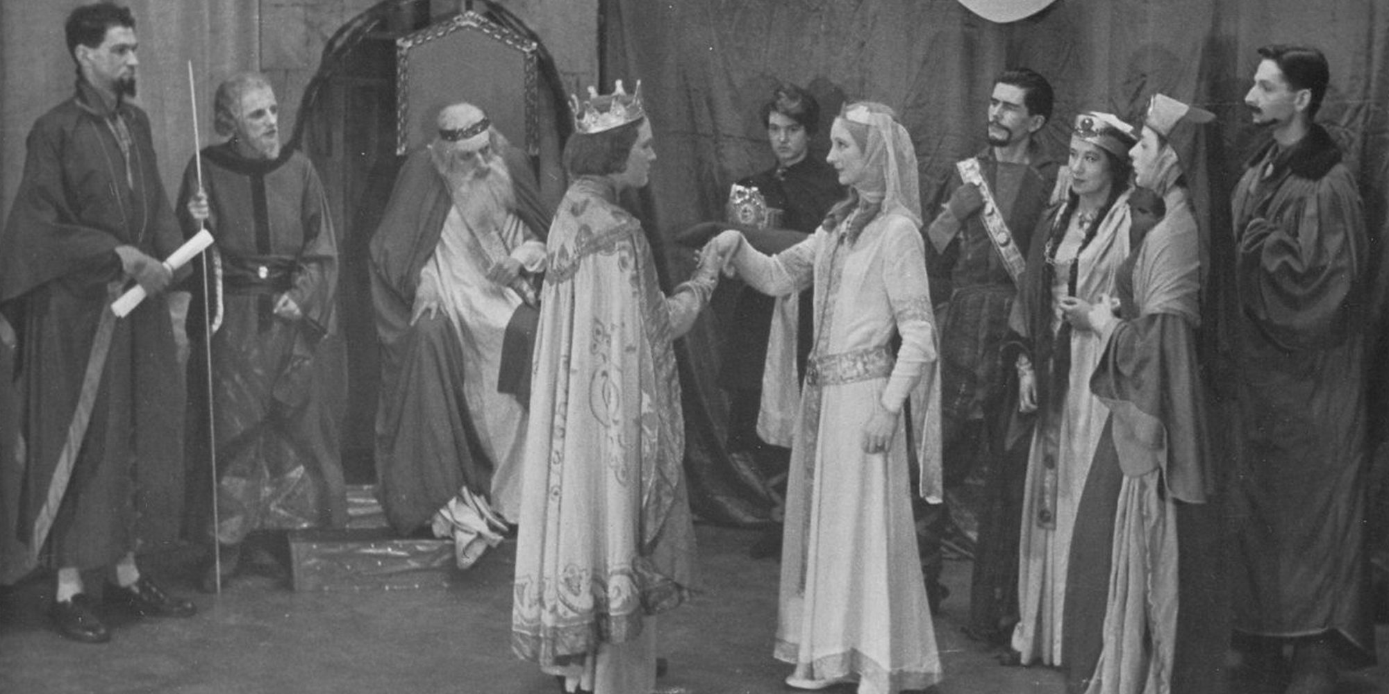 black and white still from King Lear